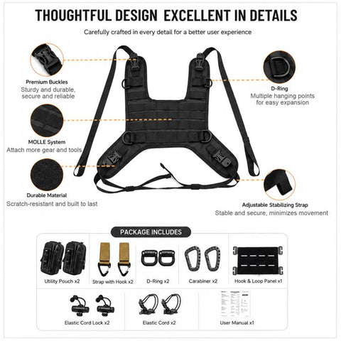 14 PCS/Pack Motorcycle Fuel Tank Vest Bag Base Mount Kit