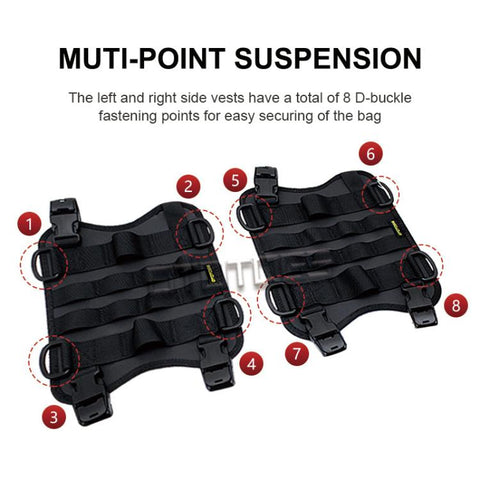 14 PCS/Pack Motorcycle Fuel Tank Vest Bag Base Mount Kit
