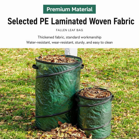 Environmentally Friendly Garden Portable Foldable PE Leaf Garbage Bin, Small 42x34cm, Large 60x46cm, Extra Large 72x48cm