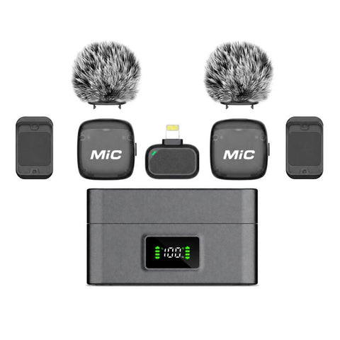 Mic 3 Portable Wireless Lavalier AI Noise Reduction Microphone, 2 in 1 8 Pin Receiver with Charging Dock, 1 in 1 8 Pin Receiver, 2 in 1 Type-C Receiver with Charging Dock, 1 in 1 Type-C Receiver