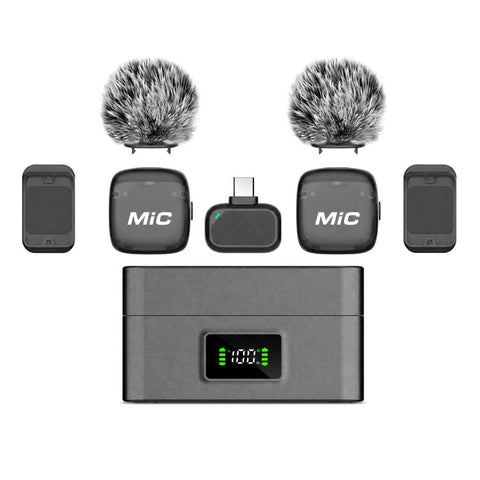 Mic 3 Portable Wireless Lavalier AI Noise Reduction Microphone, 2 in 1 8 Pin Receiver with Charging Dock, 1 in 1 8 Pin Receiver, 2 in 1 Type-C Receiver with Charging Dock, 1 in 1 Type-C Receiver