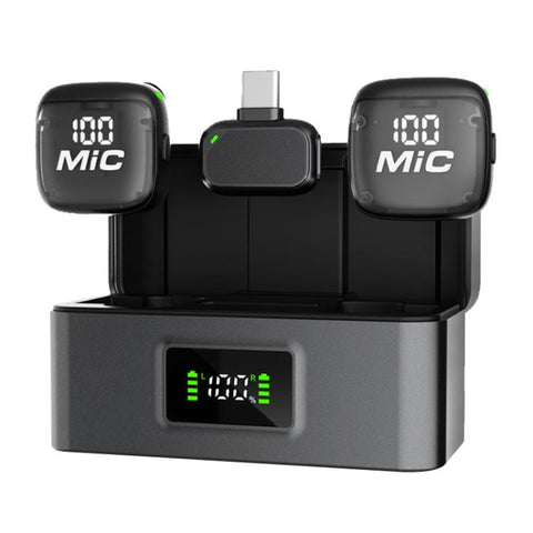 Mic 3 Portable Wireless Lavalier AI Noise Reduction Microphone, 2 in 1 8 Pin Receiver with Charging Dock, 1 in 1 8 Pin Receiver, 2 in 1 Type-C Receiver with Charging Dock, 1 in 1 Type-C Receiver