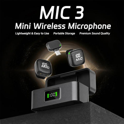 Mic 3 Portable Wireless Lavalier AI Noise Reduction Microphone, 2 in 1 8 Pin Receiver with Charging Dock, 1 in 1 8 Pin Receiver, 2 in 1 Type-C Receiver with Charging Dock, 1 in 1 Type-C Receiver