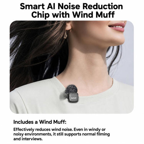 Mic 3 Portable Wireless Lavalier AI Noise Reduction Microphone, 2 in 1 8 Pin Receiver with Charging Dock, 1 in 1 8 Pin Receiver, 2 in 1 Type-C Receiver with Charging Dock, 1 in 1 Type-C Receiver