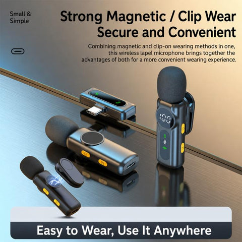 L02 Dual Mic 2 in 1 Magnetic Live Streaming Wireless Lavalier Noise Reduction Microphone, Type-C, 8 Pin