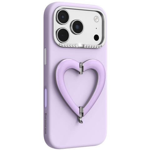 Liquid Silicone Metal Heart-Shaped Kickstand Phone Case, For iPhone 18 Pro, For iPhone 18 Pro Max, For iPhone 17 Pro Max, For iPhone 17 Pro, For iPhone 16 Pro Max, For iPhone 16 Pro