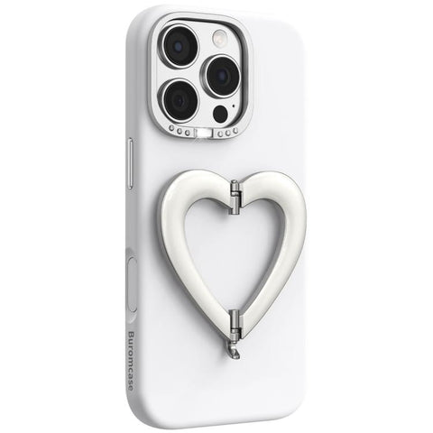 Liquid Silicone Metal Heart-Shaped Kickstand Phone Case, For iPhone 18 Pro, For iPhone 18 Pro Max, For iPhone 17 Pro Max, For iPhone 17 Pro, For iPhone 16 Pro Max, For iPhone 16 Pro