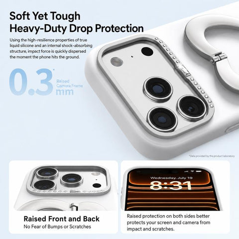 Liquid Silicone Metal Heart-Shaped Kickstand Phone Case, For iPhone 18 Pro, For iPhone 18 Pro Max, For iPhone 17 Pro Max, For iPhone 17 Pro, For iPhone 16 Pro Max, For iPhone 16 Pro
