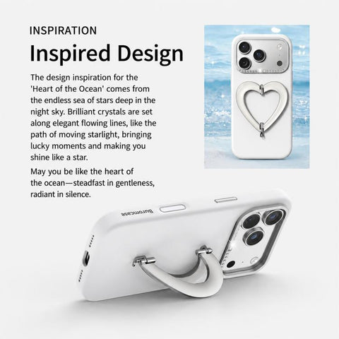 Liquid Silicone Metal Heart-Shaped Kickstand Phone Case, For iPhone 18 Pro, For iPhone 18 Pro Max, For iPhone 17 Pro Max, For iPhone 17 Pro, For iPhone 16 Pro Max, For iPhone 16 Pro