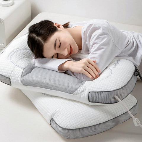 Adjustable Height Breathable Massage Neck Support Airbag Pillow