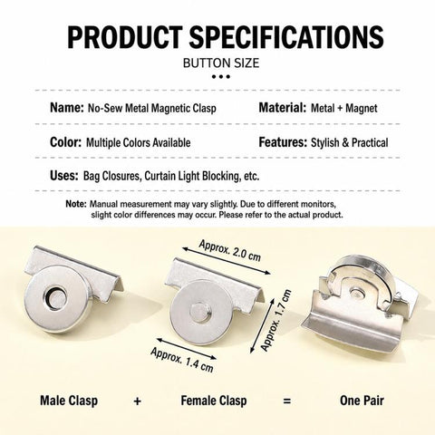 10 Pair/Pack Strong Magnetic Leather Bag Metal Buttons