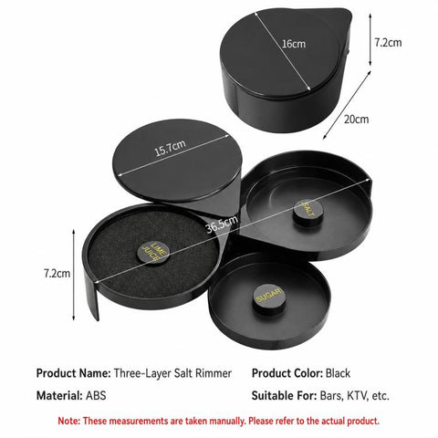 LsCook Cocktail 3 Tier Rotating Salt Rimmer Box