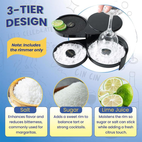 LsCook Cocktail 3 Tier Rotating Salt Rimmer Box