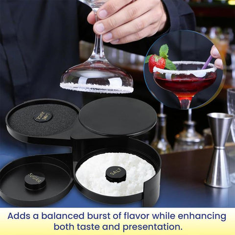 LsCook Cocktail 3 Tier Rotating Salt Rimmer Box