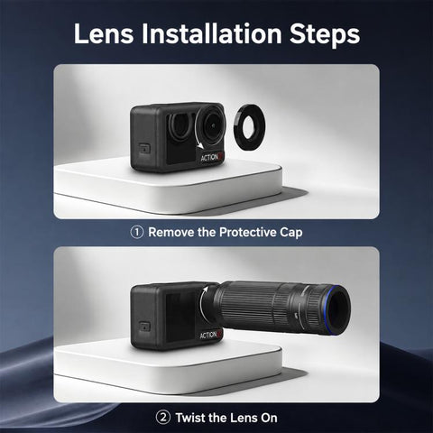NEEWER LS-88 Telephoto Magnifier Lens Teleconverter, For DJI Action 5 Pro / 4 / nano
