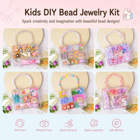 DIY Beaded Bracelet Making Kit for Children, Dazzling Girl, Mermaid
