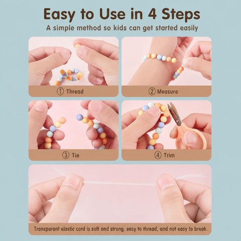 DIY Beaded Bracelet Making Kit for Children, Dazzling Girl, Mermaid