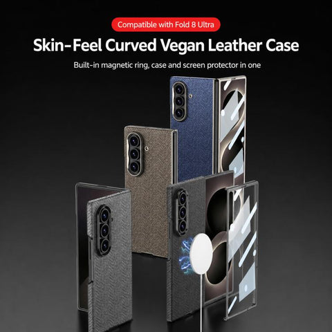 GKK Integrated Skin Feel Curved Leather Nylon Magnetic Phone Case, For Galaxy Z Fold8 Ultra 5G