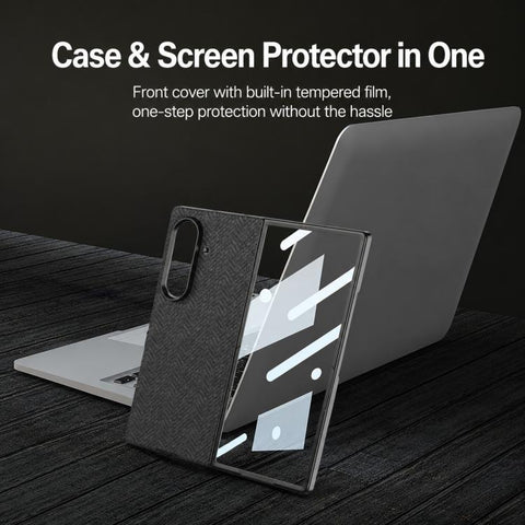GKK Integrated Skin Feel Curved Leather Nylon Magnetic Phone Case, For Galaxy Z Fold8 Ultra 5G
