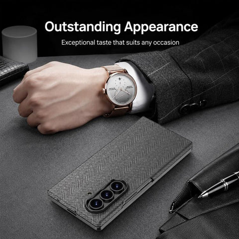 GKK Integrated Skin Feel Curved Leather Nylon Magnetic Phone Case, For Galaxy Z Fold8 Ultra 5G