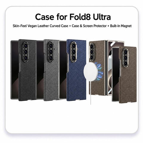 GKK Integrated Skin Feel Curved Leather Nylon Magnetic Phone Case, For Galaxy Z Fold8 Ultra 5G