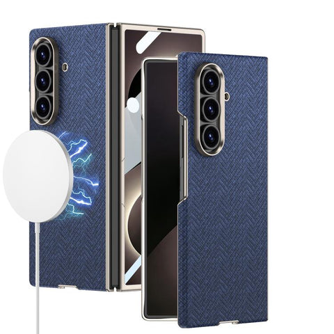 GKK Integrated Skin Feel Curved Leather Nylon Magnetic Phone Case, For Galaxy Z Fold8 Ultra 5G