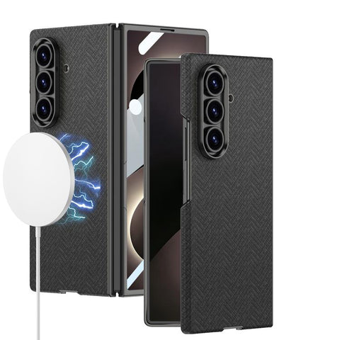 GKK Integrated Skin Feel Curved Leather Nylon Magnetic Phone Case, For Galaxy Z Fold8 Ultra 5G