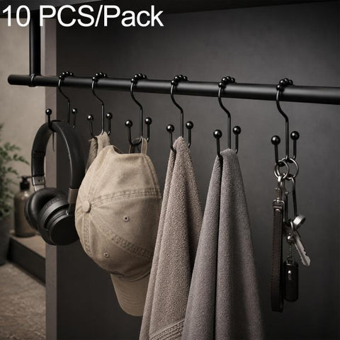 10 PCS/Pack Mountain Shaped Curtain Shower Curtain Metal Hooks, Iron, 201 Stainless Steel, 304 Stainless Steel