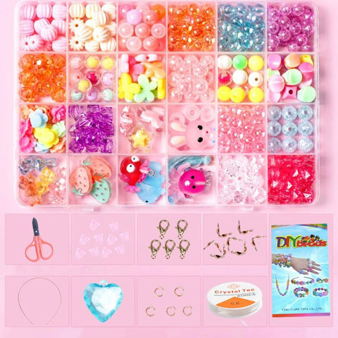 24-grid Children DIY Beaded Bracelet Kit, 24-grid (Energetic Girl), 24-grid (Crystal Rabbit), 24-grid (Dazzling Beads), 24-grid (Candy Bunny)