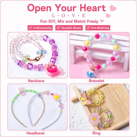 24-grid Children DIY Beaded Bracelet Kit, 24-grid (Energetic Girl), 24-grid (Crystal Rabbit), 24-grid (Dazzling Beads), 24-grid (Candy Bunny)