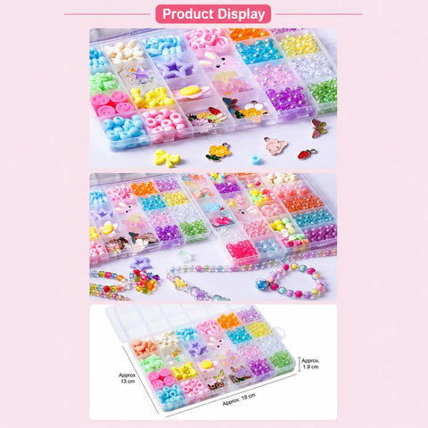 24-grid Children DIY Beaded Bracelet Kit, 24-grid (Energetic Girl), 24-grid (Crystal Rabbit), 24-grid (Dazzling Beads), 24-grid (Candy Bunny)