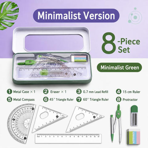 8PCS / Set Compass and Ruler Set For Students