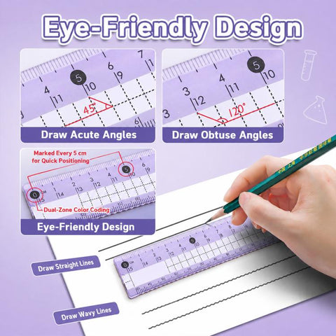 8PCS / Set Compass and Ruler Set For Students