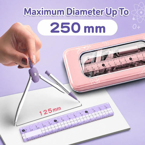 8PCS / Set Anti-myopia Compass and Ruler Set For Students
