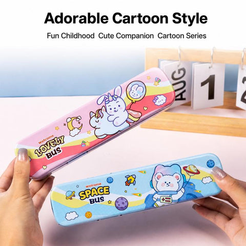 Creative Bus Double-Layer Metal Pencil Box
