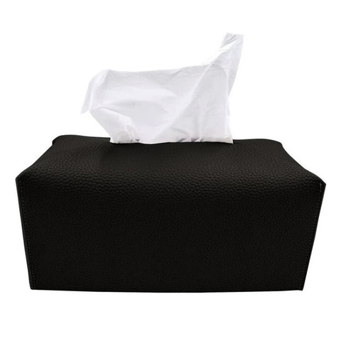 Dustproof PU Leather Tissue Storage Box, Square, Oblong