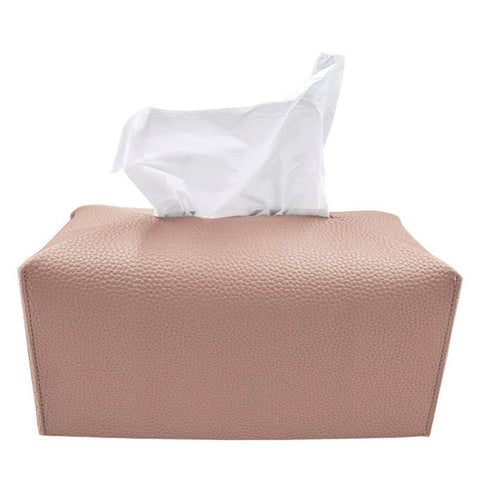 Dustproof PU Leather Tissue Storage Box, Square, Oblong