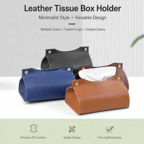 Storage Bag Style Dustproof PU Leather Tissue Box