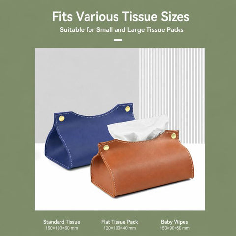 Storage Bag Style Dustproof PU Leather Tissue Box
