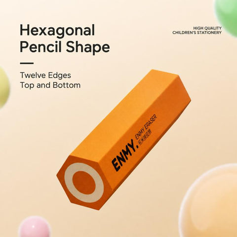ENMY 4 PCS/Pack Hexagonal Pencil-Shaped Eraser for Pencils, Sketching, Drawing