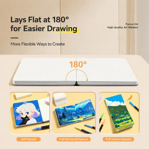 ENMY Even Color Square Sketchbook for Acrylic Markers, S-80 x 80mm, M-120 x 120mm, L-170 x 170mm