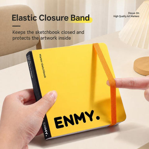 ENMY Even Color Square Sketchbook for Acrylic Markers, S-80 x 80mm, M-120 x 120mm, L-170 x 170mm