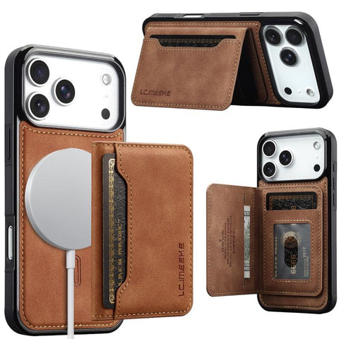 LC.IMEEKE L7 Series RFID Card Bag Magnetic Phone Case, For iPhone 18 Pro / 17 Pro, For iPhone 18 Pro Max / 17 Pro Max, For iPhone 17e / 16e, For iPhone 17, For iPhone Air, For iPhone 16 Pro Max, For iPhone 16 Pro, For iPhone 16 Plus