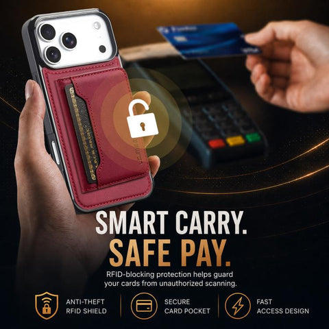 LC.IMEEKE L7 Series RFID Card Bag Magnetic Phone Case, For iPhone 18 Pro / 17 Pro, For iPhone 18 Pro Max / 17 Pro Max, For iPhone 17e / 16e, For iPhone 17, For iPhone Air, For iPhone 16 Pro Max, For iPhone 16 Pro, For iPhone 16 Plus
