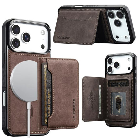 LC.IMEEKE L7 Series RFID Card Bag Magnetic Phone Case, For iPhone 18 Pro / 17 Pro, For iPhone 18 Pro Max / 17 Pro Max, For iPhone 17e / 16e, For iPhone 17, For iPhone Air, For iPhone 16 Pro Max, For iPhone 16 Pro, For iPhone 16 Plus