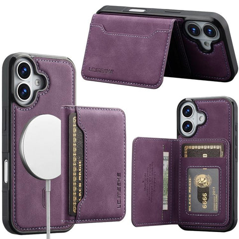 LC.IMEEKE L7 Series RFID Card Bag Magnetic Phone Case, For iPhone 18 Pro / 17 Pro, For iPhone 18 Pro Max / 17 Pro Max, For iPhone 17e / 16e, For iPhone 17, For iPhone Air, For iPhone 16 Pro Max, For iPhone 16 Pro, For iPhone 16 Plus