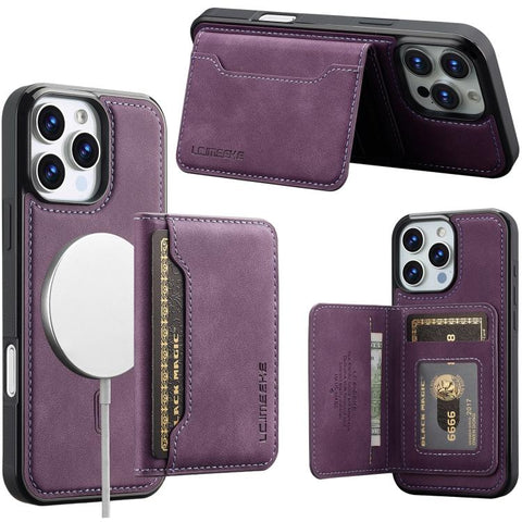 LC.IMEEKE L7 Series RFID Card Bag Magnetic Phone Case, For iPhone 18 Pro / 17 Pro, For iPhone 18 Pro Max / 17 Pro Max, For iPhone 17e / 16e, For iPhone 17, For iPhone Air, For iPhone 16 Pro Max, For iPhone 16 Pro, For iPhone 16 Plus