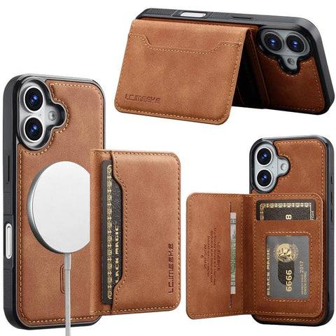 LC.IMEEKE L7 Series RFID Card Bag Magnetic Phone Case, For iPhone 18 Pro / 17 Pro, For iPhone 18 Pro Max / 17 Pro Max, For iPhone 17e / 16e, For iPhone 17, For iPhone Air, For iPhone 16 Pro Max, For iPhone 16 Pro, For iPhone 16 Plus
