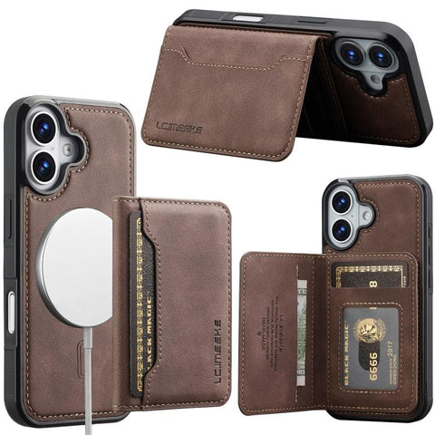 LC.IMEEKE L7 Series RFID Card Bag Magnetic Phone Case, For iPhone 16, For iPhone 15 Pro Max, For iPhone 15 Pro, For iPhone 15 Plus / 14 Plus, For iPhone 15, For iPhone 14 / 13, For iPhone 14 Pro, For iPhone 14 Pro Max