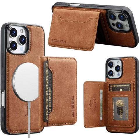 LC.IMEEKE L7 Series RFID Card Bag Magnetic Phone Case, For iPhone 16, For iPhone 15 Pro Max, For iPhone 15 Pro, For iPhone 15 Plus / 14 Plus, For iPhone 15, For iPhone 14 / 13, For iPhone 14 Pro, For iPhone 14 Pro Max